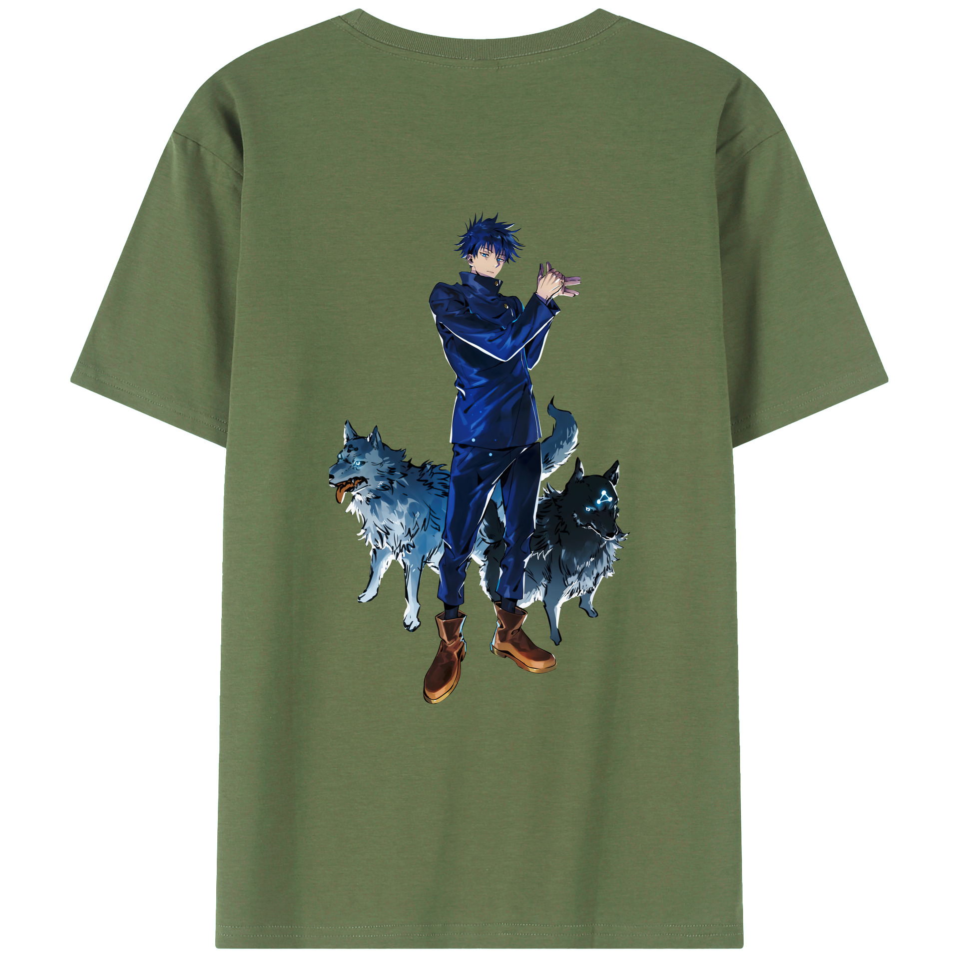 （画像用） 呪術廻戦 Jujutsu Kaisen 綿100％ メンズ半袖Tシャツ（バックプリント） 通気性